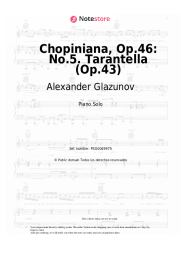 Notas, acordes Alexander Glazunov - Chopiniana, Op.46: No.5. Tarantella (Op.43)