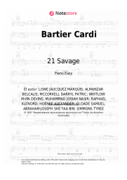 Notas, acordes Cardi B, 21 Savage - Bartier Cardi