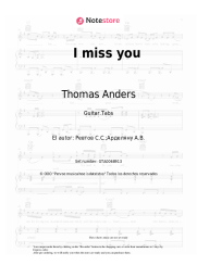 Notas, acordes Thomas Anders - I miss you