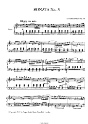 Notas, acordes Dmitry Kabalevsky -  Piano Sonata No. 3 in F Major, Op. 46