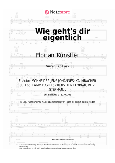 Notas, acordes Florian Künstler, Madeline Juno - Wie geht's dir eigentlich