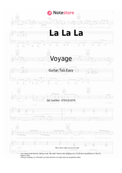 Notas, acordes Voyage - La La La