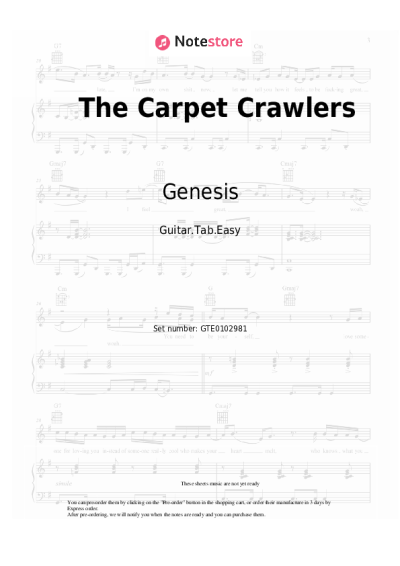 Notas, acordes Genesis - The Carpet Crawlers
