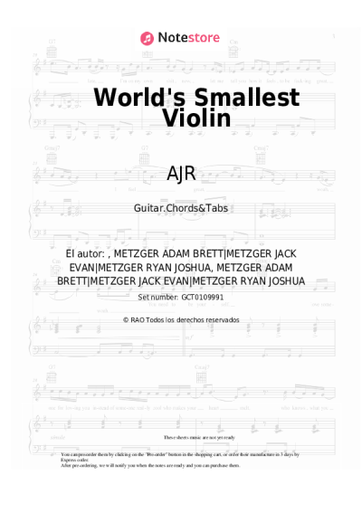 Notas, acordes AJR - World's Smallest Violin