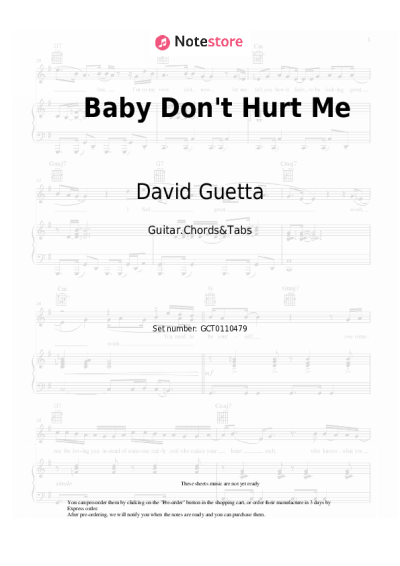 Notas, acordes David Guetta, Anne-Marie, Coi Leray - Baby Don't Hurt Me