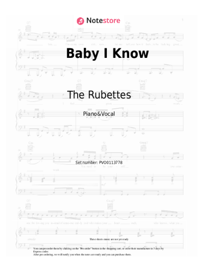 Notas, acordes The Rubettes - Baby I Know