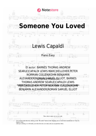 Notas, acordes Lewis Capaldi - Someone You Loved