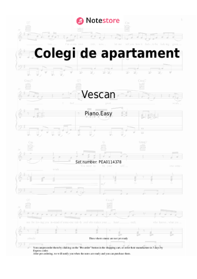 Notas, acordes Vescan, Eva Timush - Colegi de apartament