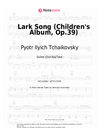 undefined Pyotr Ilyich Tchaikovsky - Lark Song (Children's Album, Op.39)