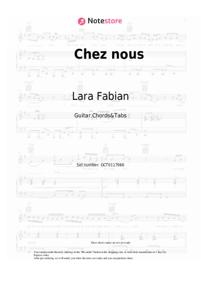 Notas, acordes Lara Fabian, Félix Lemelin - Chez nous