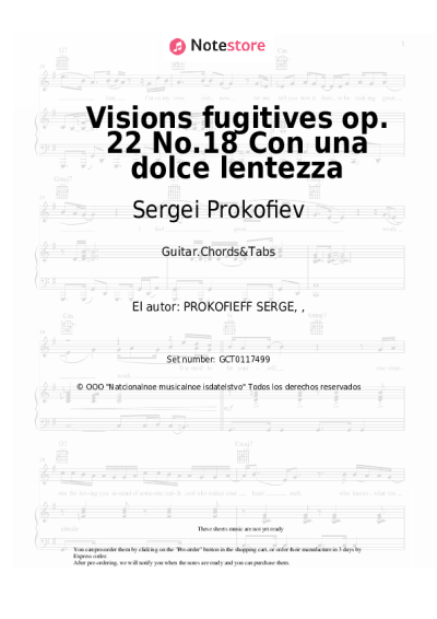 undefined Sergei Prokofiev - Visions fugitives op. 22 No.18 Con una dolce lentezza