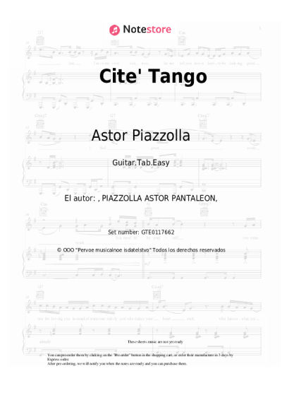 undefined Astor Piazzolla - Cite' Tango