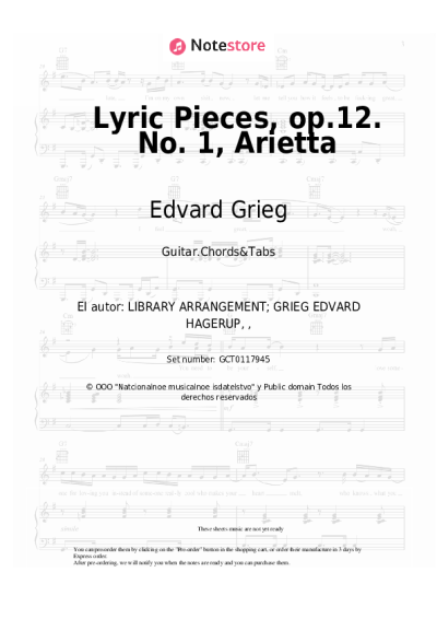 Notas, acordes Edvard Grieg - Lyric Pieces, op.12. No. 1 Arietta