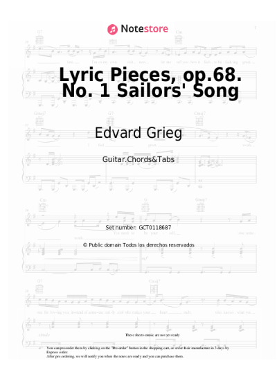 undefined Edvard Grieg - Lyric Pieces, op.68. No. 1 Sailors' Song