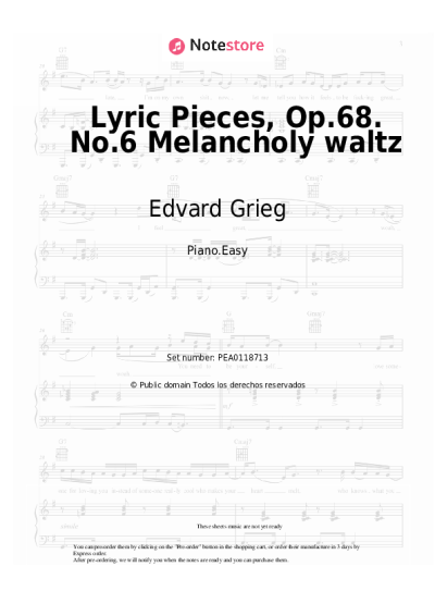 undefined Edvard Grieg - Lyric Pieces, Op.68. No.6 Melancholy waltz
