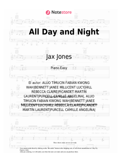 Notas, acordes Jax Jones, Martin Solveig, Madison Beer - All Day and Night