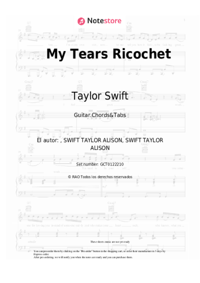 undefined Taylor Swift - My Tears Ricochet