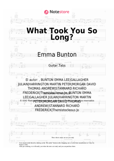 Notas, acordes Emma Bunton - What Took You So Long?
