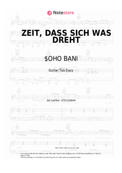 Notas, acordes $OHO BANI, Herbert Grönemeyer - ZEIT, DASS SICH WAS DREHT
