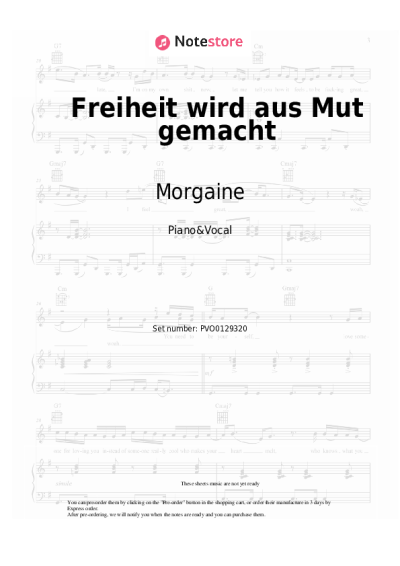 Notas, acordes Morgaine - Freiheit wird aus Mut gemacht