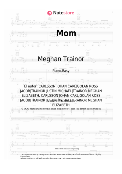 Notas, acordes Meghan Trainor, Kelli Trainor - Mom