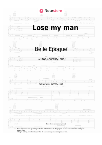 Notas, acordes Belle Epoque - Lose my man