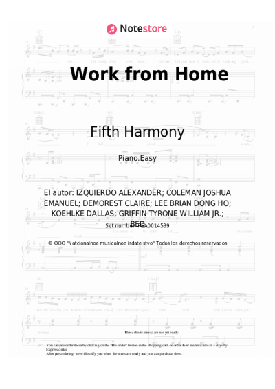 Notas, acordes Fifth Harmony, Ty Dolla Sign - Work from Home