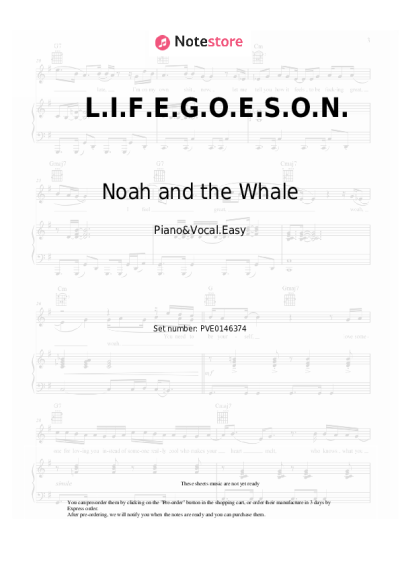 Notas, acordes Noah and the Whale - L.I.F.E.G.O.E.S.O.N.