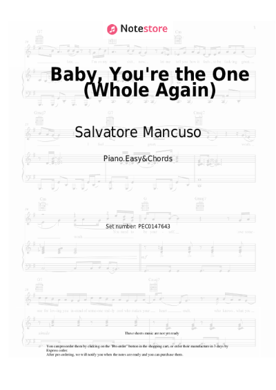 Notas, acordes Salvatore Mancuso, Max Niklas - Baby, You're the One (Whole Again)