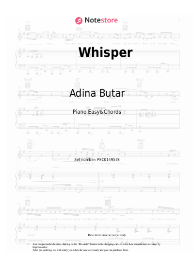 Notas, acordes Adina Butar - Whisper