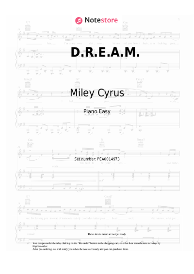 Notas, acordes Miley Cyrus, Ghostface Killah - D.R.E.A.M.