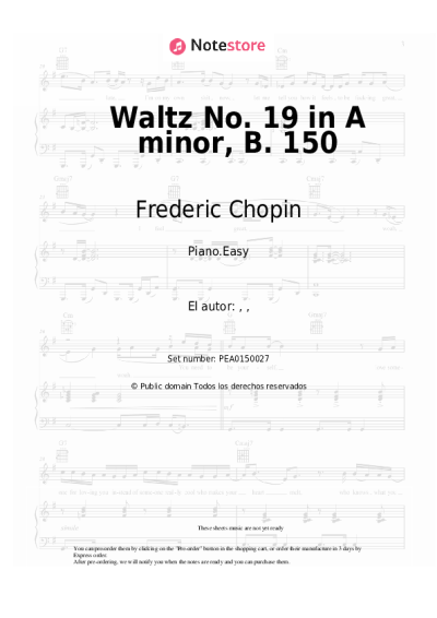 undefined Frederic Chopin - Waltz No. 19 in A minor, B. 150