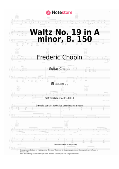 undefined Frederic Chopin - Waltz No. 19 in A minor, B. 150