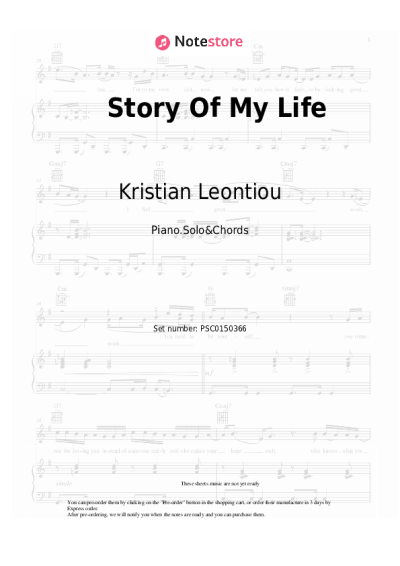 Notas, acordes Kristian Leontiou - Story Of My Life