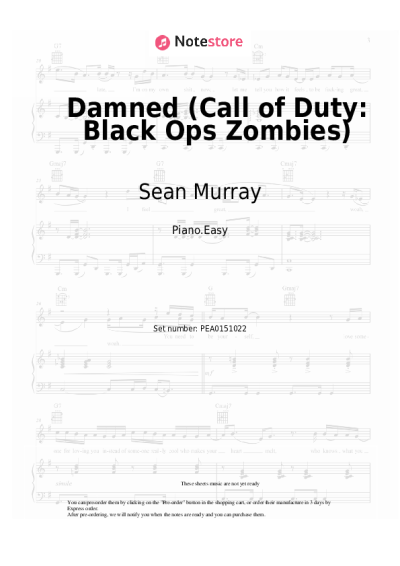 Notas, acordes Sean Murray - Damned (Call of Duty: Black Ops Zombies)