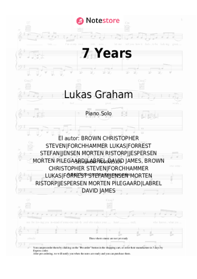 Notas, acordes Lukas Graham - 7 Years