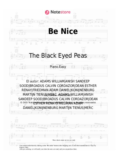 Notas, acordes The Black Eyed Peas, Snoop Dogg - Be Nice