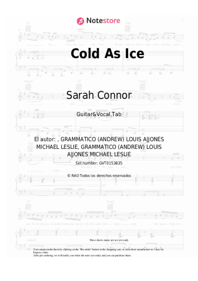 undefined Sarah Connor - Cold As Ice