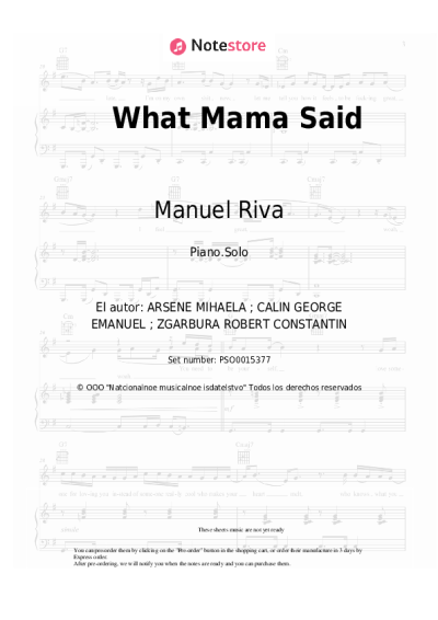 Notas, acordes Manuel Riva, Misha Miller - What Mama Said