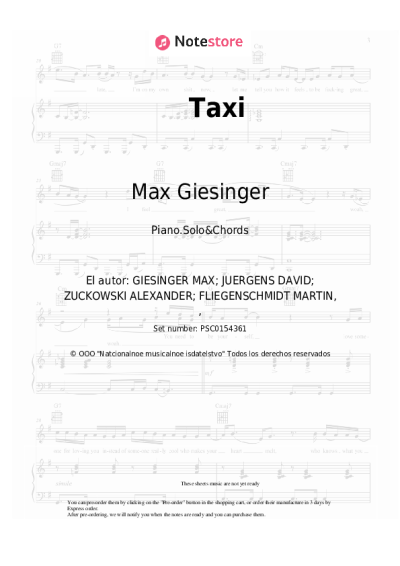 undefined Max Giesinger - Taxi