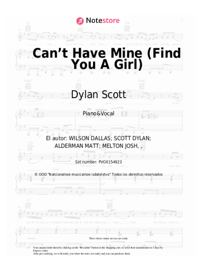 Notas, acordes Dylan Scott - Can’t Have Mine (Find You A Girl)