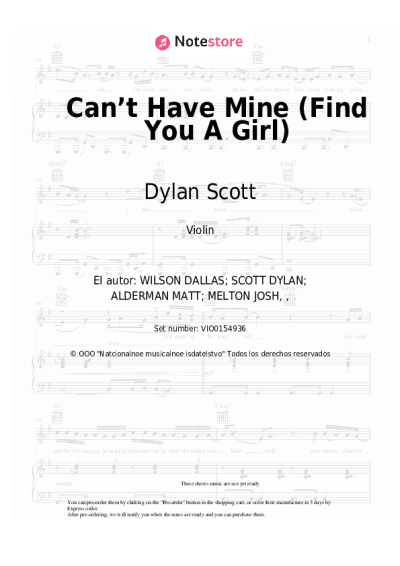 Notas, acordes Dylan Scott - Can’t Have Mine (Find You A Girl)