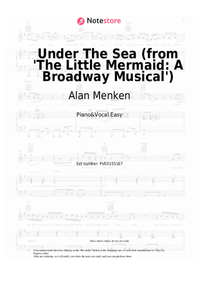 Notas, acordes Alan Menken - Under The Sea (from 'The Little Mermaid: A Broadway Musical')