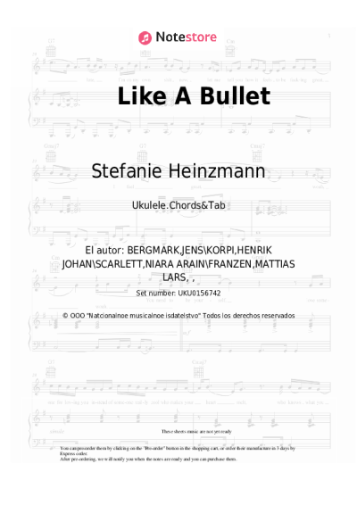 Notas, acordes Stefanie Heinzmann - Like A Bullet