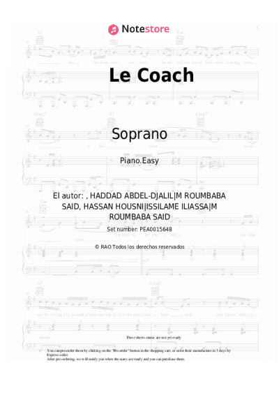 Notas, acordes Soprano, Vincenzo - Le Coach