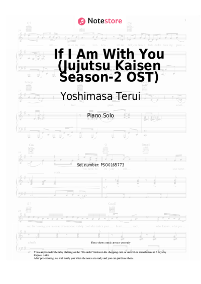 Notas, acordes Yoshimasa Terui -  If I Am With You (Jujutsu Kaisen Season-2 OST)