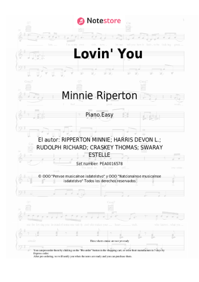 Notas, acordes Minnie Riperton - Lovin' You