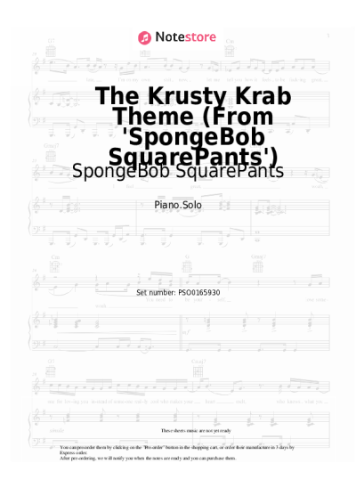 Notas, acordes SpongeBob SquarePants - The Krusty Krab Theme (From 'SpongeBob SquarePants')