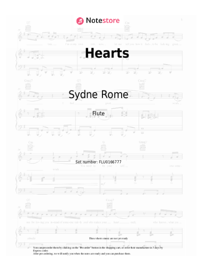 Notas, acordes Sydne Rome - Hearts