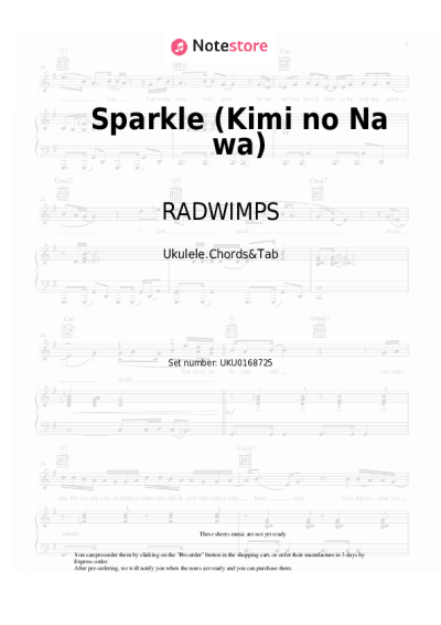 Notas, acordes RADWIMPS - Sparkle (Kimi no Na wa)